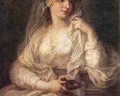 安杰利卡考夫曼 - Portrait Of A Woman Dressed As Vestal Virgin